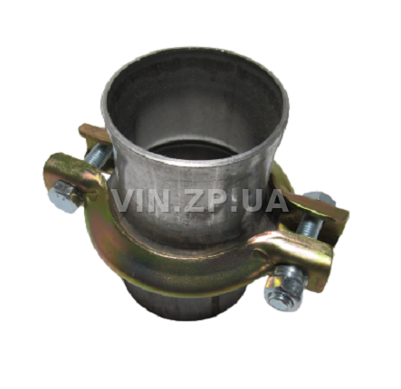 Хомут глушителя с патрубками Ф55-58мм СЭМЗ в сборе с фланцами (15323)