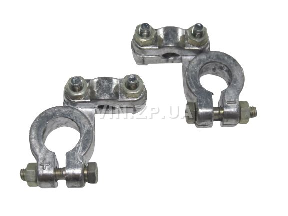 Клемма аккумулятора АКБ универсальная ПЛАЗМА свинец, усиленная 350 гр, к-кт 2шт 2