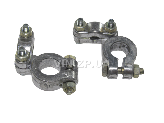 Клемма аккумулятора АКБ универсальная ПЛАЗМА свинец, усиленная 350 гр, к-кт 2шт 1