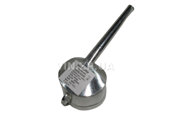 Лейка топливная 1.0л, носик d 20мм прямой ВИДЕКС бензин, дизель, с сеткой-фильтром, оцинкованная Б-1 2