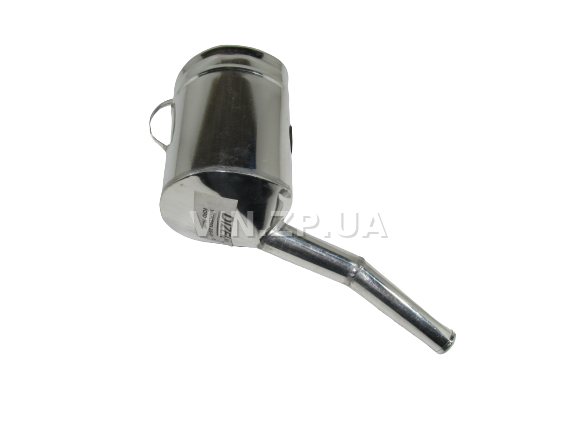Лейка топливная 1.5л, носик d 25мм с изгибм ВИДЕКС бензин, дизель, с сеткой-фильтром, оцинкованная Д-3 3