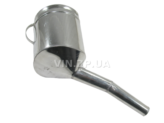Лейка топливная 1.5л, носик d 25мм с изгибм ВИДЕКС бензин, дизель, с сеткой-фильтром, оцинкованная Д-3 7