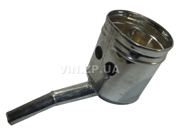 Лейка топливная 1.5л, носик d 25мм с изгибм ВИДЕКС бензин, дизель, с сеткой-фильтром, оцинкованная Д-3 1