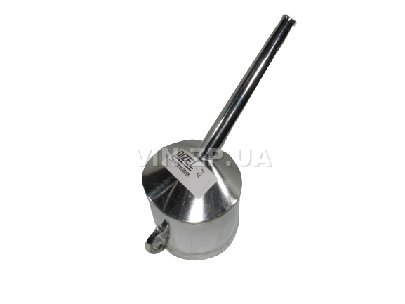 Лейка топливная 1.5л носик d 20мм прямой ВИДЕКС бензин, дизель, с сеткой-фильтром, оцинкованная Д-2 2