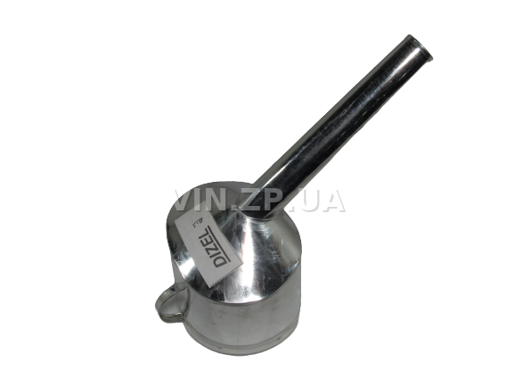 Лейка топливная 1.5л носик d 25мм прямой ВИДЕКС бензин, дизель, с сеткой-фильтром, оцинкованная Д-1 2