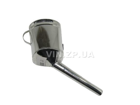 Лейка топливная 1.5л носик d 25мм прямой ВИДЕКС бензин, дизель, с сеткой-фильтром, оцинкованная Д-1 5