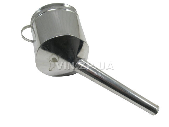 Лейка топливная 1.5л носик d 25мм прямой ВИДЕКС бензин, дизель, с сеткой-фильтром, оцинкованная Д-1 7