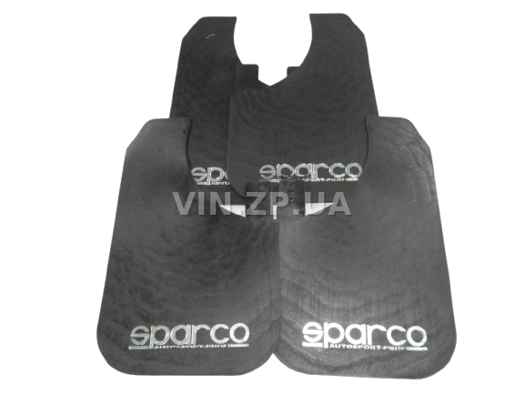 Брызговики SPARCO 430 х 265 мм, универсальные, чёрные, к-кт 4шт, мягкий капрон (28659)