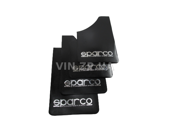 Брызговики SPARCO 360 х 220 мм, универсальные, черные, к-кт 4шт, мягкий капрон 4