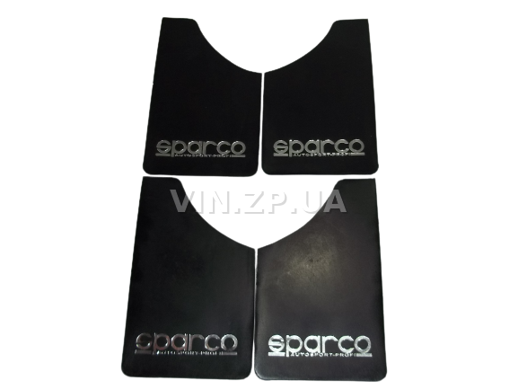 Брызговики SPARCO 360 х 220 мм, универсальные, черные, к-кт 4шт, мягкий капрон 1
