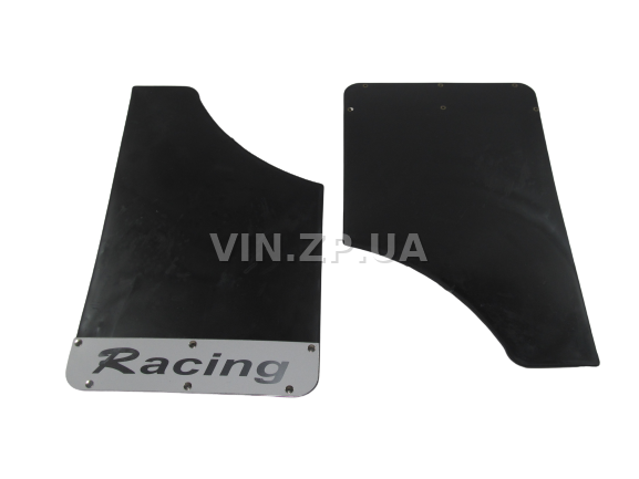Брызговики SPARCO 360 х 220мм универсальные, нержавеющая накладка "RACING", к-кт 2шт, мягкий капрон 3