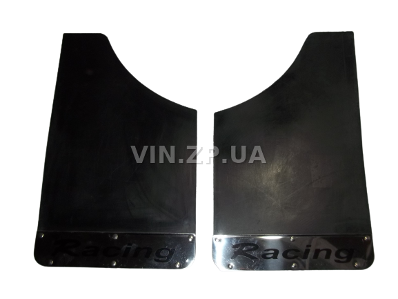 Брызговики SPARCO 360 х 220мм универсальные, нержавеющая накладка "RACING", к-кт 2шт, мягкий капрон 1