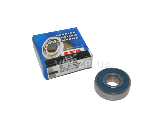 Подшипник генератора LSA ВАЗ 2101, 2102, 2103, 2104, 2105, 2106, 2107, 2121, 2108, 2109, 21099, Таврия 1102, 1103, 1105, задний малый 6201 2RS 2