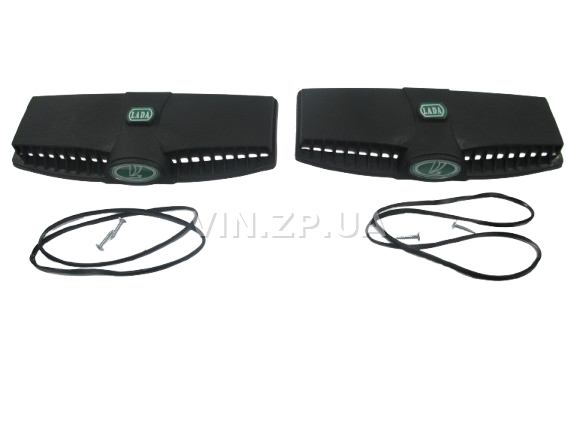 Дефлектор воздухозаборника капота ВАЗ 2101, 2102, 2103, 2106 BAGIS зелёный значок ЛАДЬЯ, к-кт 2шт 1