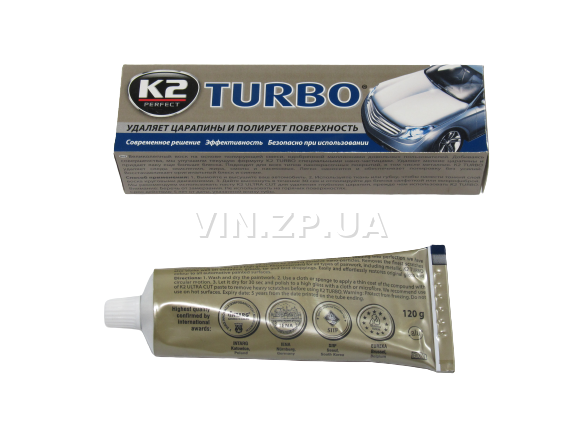 Паста полироль кузова К2 Tempo Turbo 120 гр с воском, для мелких царапин, для ручной полировки 3