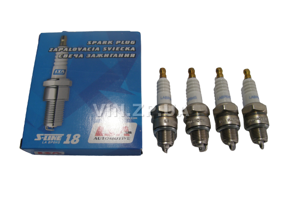 Свечи зажигания LSA ГАЗ 402 дв. 2410, 3102, 31029, 3110, 2705, 3302, ГАЗ 53, 3307, ЗИЛ 130, короткая юбка, зазор 0.8, ключ 21, к-кт 4шт 1