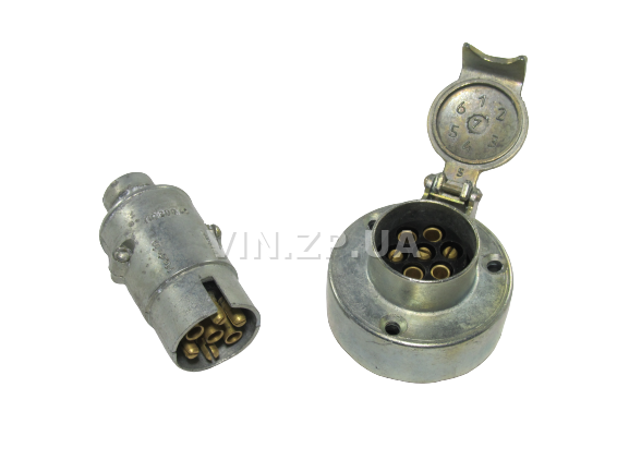 Разъем прицепа фаркопа  "мама-папа", металл, гальваническое покрытие, комплект ВЗА (29974) 4