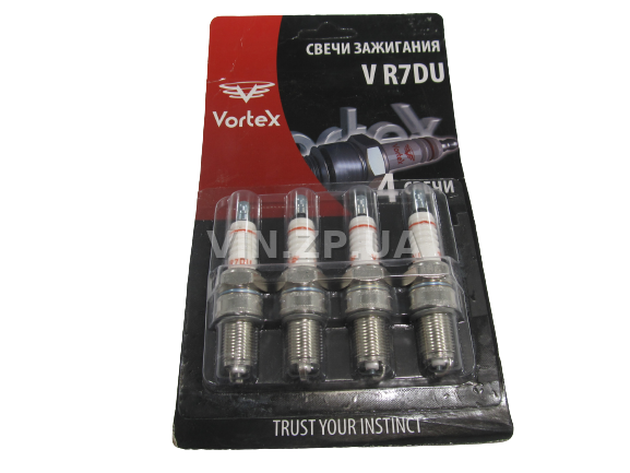 Свечи зажигания VORTEX ВАЗ 2108, 2109, 21099, 2110, 2121, 21213, Таврия 1102-05, Ланос, Сенс, зазор 0.8, ключ 21, к-кт 4шт 2