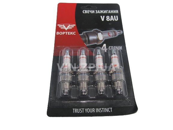 Свечи зажигания VORTEX ГАЗ 402 дв. 2410, 3102, 31029, 3110, 2705, 3302, ГАЗ 53, 3307, ЗИЛ 130, короткая юбка, зазор 0.7, ключ 21, к-кт 4шт 2