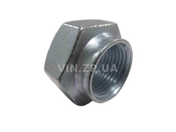 Гайка ступицы ЗАЗ 1102, ВАЗ 2101-2107, левая, ключ 27, без точек, правая резьба МЕТИЗ М18 х 1.5 , 1шт 1