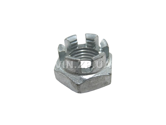 Гайка наконечника рулевых тяг ВАЗ 2101-2107 МЕТИЗ корончатая, М14 х 1.5, 1шт 2