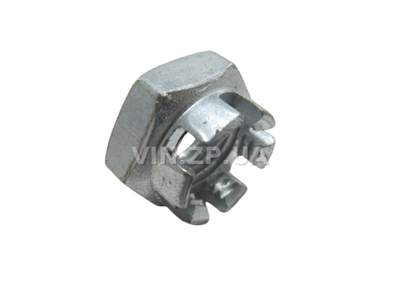 Гайка наконечника рулевых тяг ВАЗ 2101-2107 МЕТИЗ корончатая, М14 х 1.5, 1шт 3