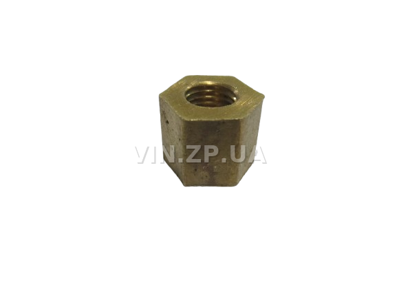 Гайка коллектора Москвич 412, 2140, высота 10 МЕТИЗ латунь, М8 х 1.0, 1шт 2