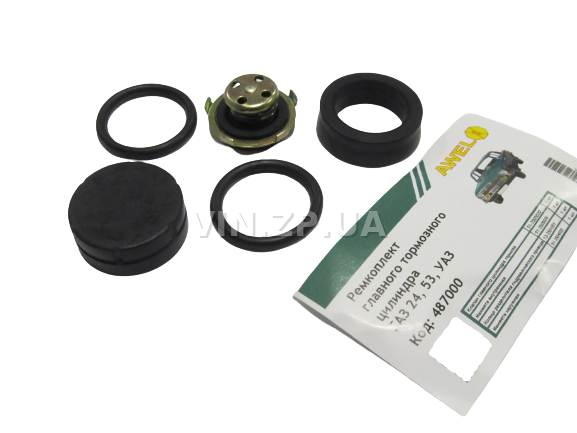 Ремкомплект главного тормозного цилиндра AWEL ГАЗ 24, 2401, 53, УАЗ 452, 469, 1-секционный полный 3