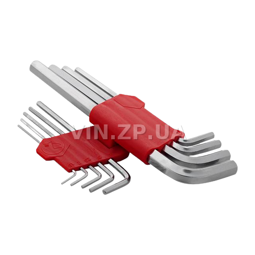 Набор ключей шестигранных INTERTOOL 9шт, середние 1.5-10мм, CrV 3