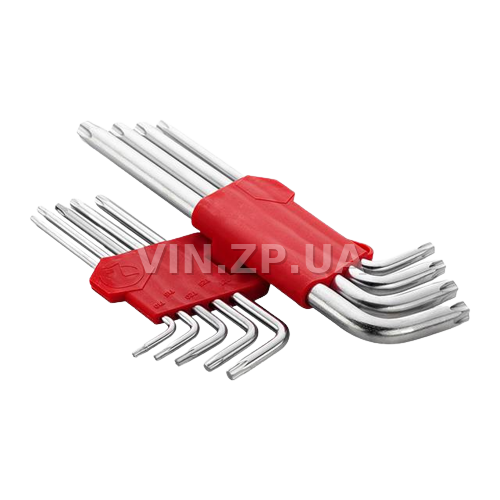 Набор ключей torx "звёздочка" INTERTOOL 9шт, средние, Т10-Т50, CrV 3