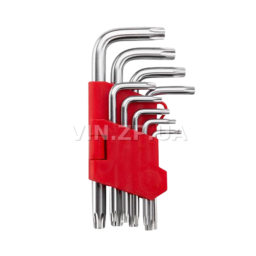 Набор ключей torx "звёздочка" INTERTOOL 9шт, короткие, Т10-Т50, CrV 1