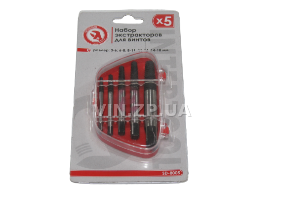 Набор экстракторов INTERTOOL 5 ед З-18 мм, для выкручивания сорванных болтов 1
