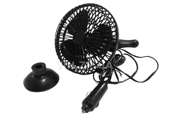 Вентилятор автомобильный в салон VITOL ф130мм, 12V, на присоске, в прикуриватель, с поворотом (34018)