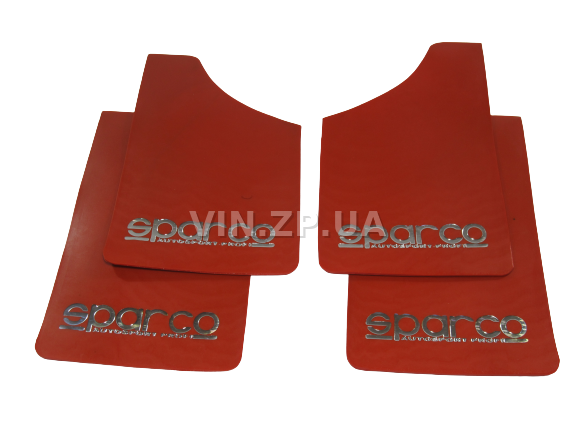Брызговики SPARCO 360 х 220 мм, универсальные, красные, к-кт 4шт, мягкий капрон 3