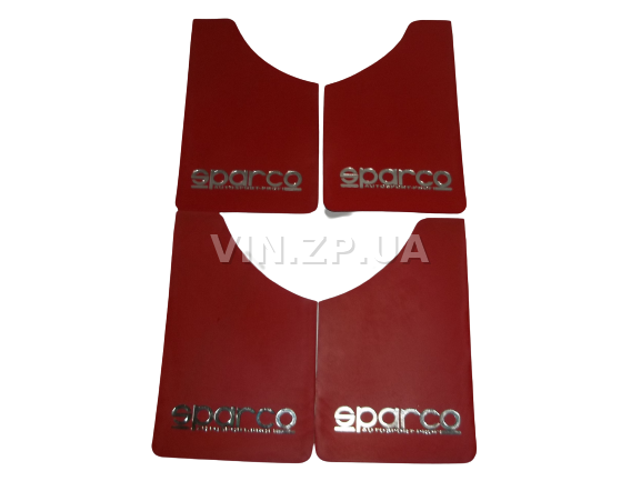 Брызговики SPARCO 360 х 220 мм, универсальные, красные, к-кт 4шт, мягкий капрон 1