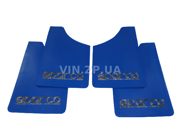 Брызговики SPARCO 360 х 220 мм, универсальные, синие, к-кт 4шт, мягкий капрон 3