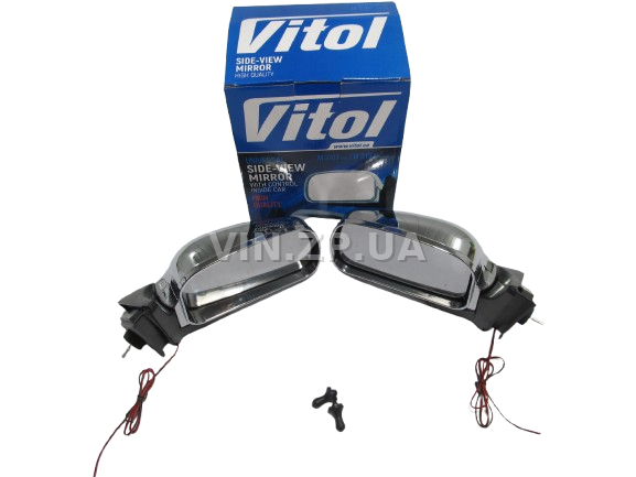 Зеркало ВАЗ 2104, 2105, 2107, с регулировкой и повторителем, хром, к-кт 2шт VITOL 4