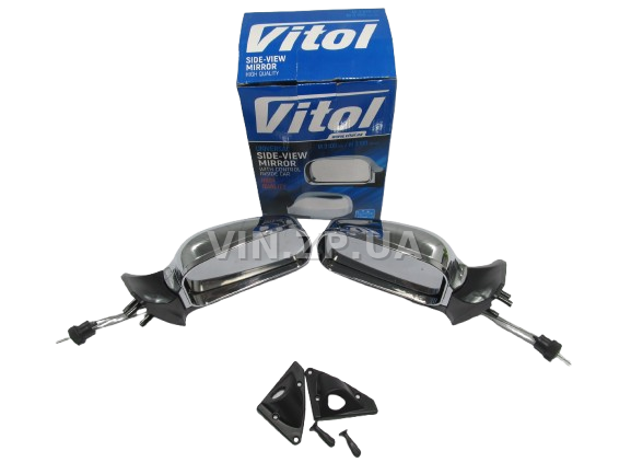 Зеркало ВАЗ 2108, 2109, 21099, 2113, 2114, 2115, с регулировкой, хром, к-кт 2шт VITOL 4