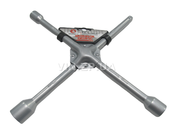 Ключ колёсный балонный INTERTOOL "крест" 22 х 19 х 17 х 1/2", усиленный 1