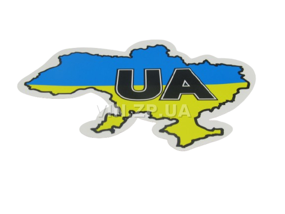 Знак-наклейка 100 х 140 мм "UA" контур страны ПАКПРИНТ (39763)