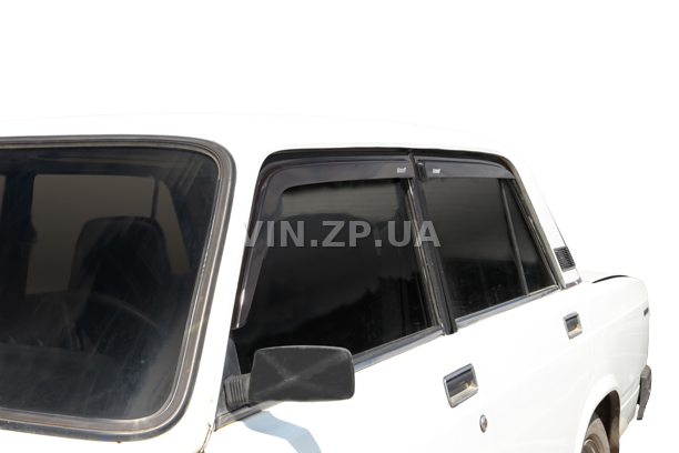Ветровики дефлекторы ВАЗ 2105, 2107 AZARD боковых окон, накладные, к-кт 4шт 2