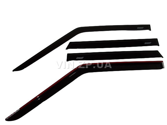 Ветровики дефлекторы AZARD ВАЗ 2109, 21099, 2114, 2115, боковых окон, накладные, комлект 4шт 1
