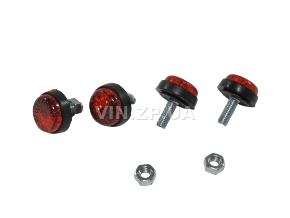 Болт номерного знака со светоотражателем, красный ELEGANT М 4 х 15 х 1.25, к-кт 4шт (40668) 2