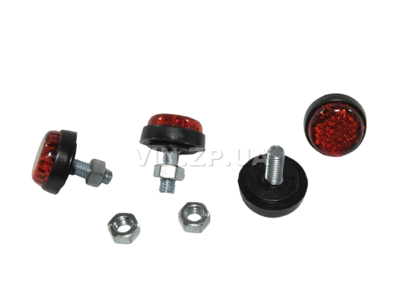 Болт номерного знака со светоотражателем, красный ELEGANT М 4 х 15 х 1.25, к-кт 4шт (40668) 4