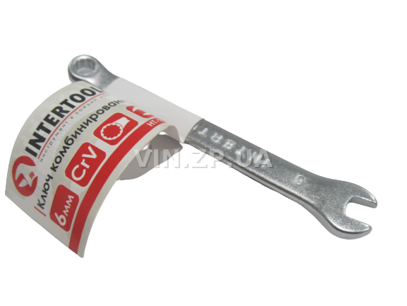 Ключ рожково-накидной CrV 6 мм INTERTOOL 1