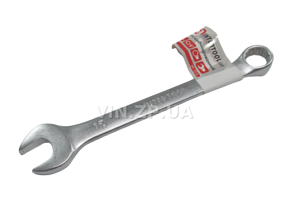 Ключ рожково-накидной CrV 15 мм INTERTOOL 2