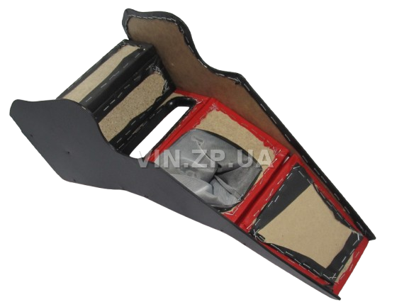 Консоль КПП ВАЗ 2101, 2102, с полкой тоннеля и чехлом для ручки КПП, красно-чёрная АВТОПЛАСТ 3