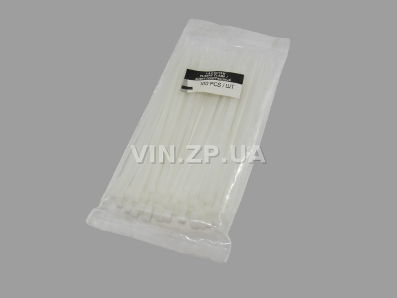 Хомут стяжка кабельная 150 х 2.5 мм белый LSA комплект 100шт, пластик 2
