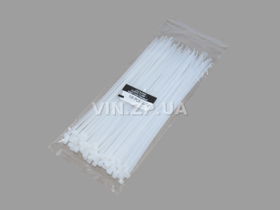Хомут стяжка кабельная 200 х 2.5 мм белый LSA комплект 100шт, пластик 2
