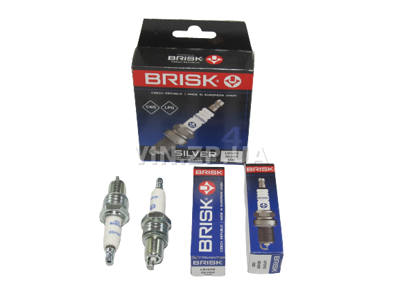 Свечи зажигания под газ BRISK ВАЗ 2101, 2105, 2106, 2107, 2108, 2109, 2110, Таврия 1102-05, Ланос, Сенс, зазор 0.8, ключ 21, к-кт 4шт, серия SILVER 1
